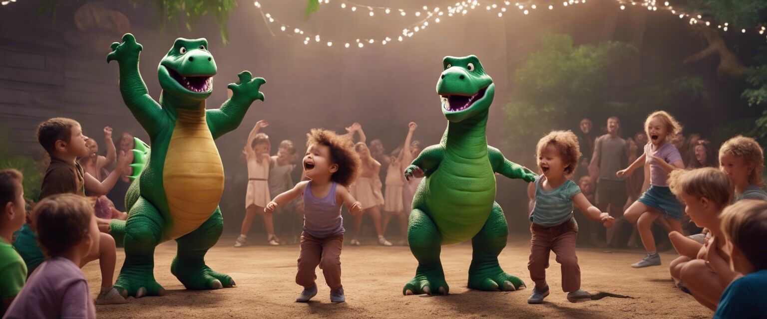 Barney singing with children